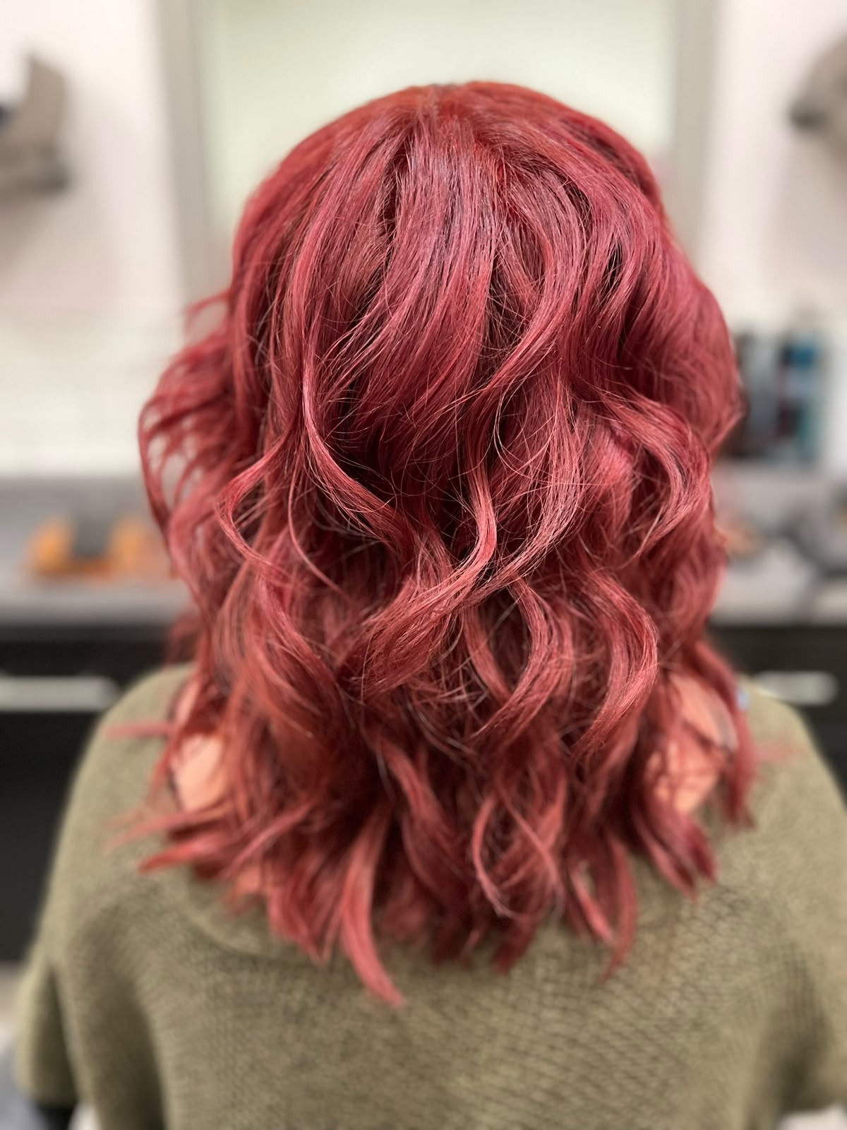 Rich red waves by Kelly May at Shear Bliss Colourist