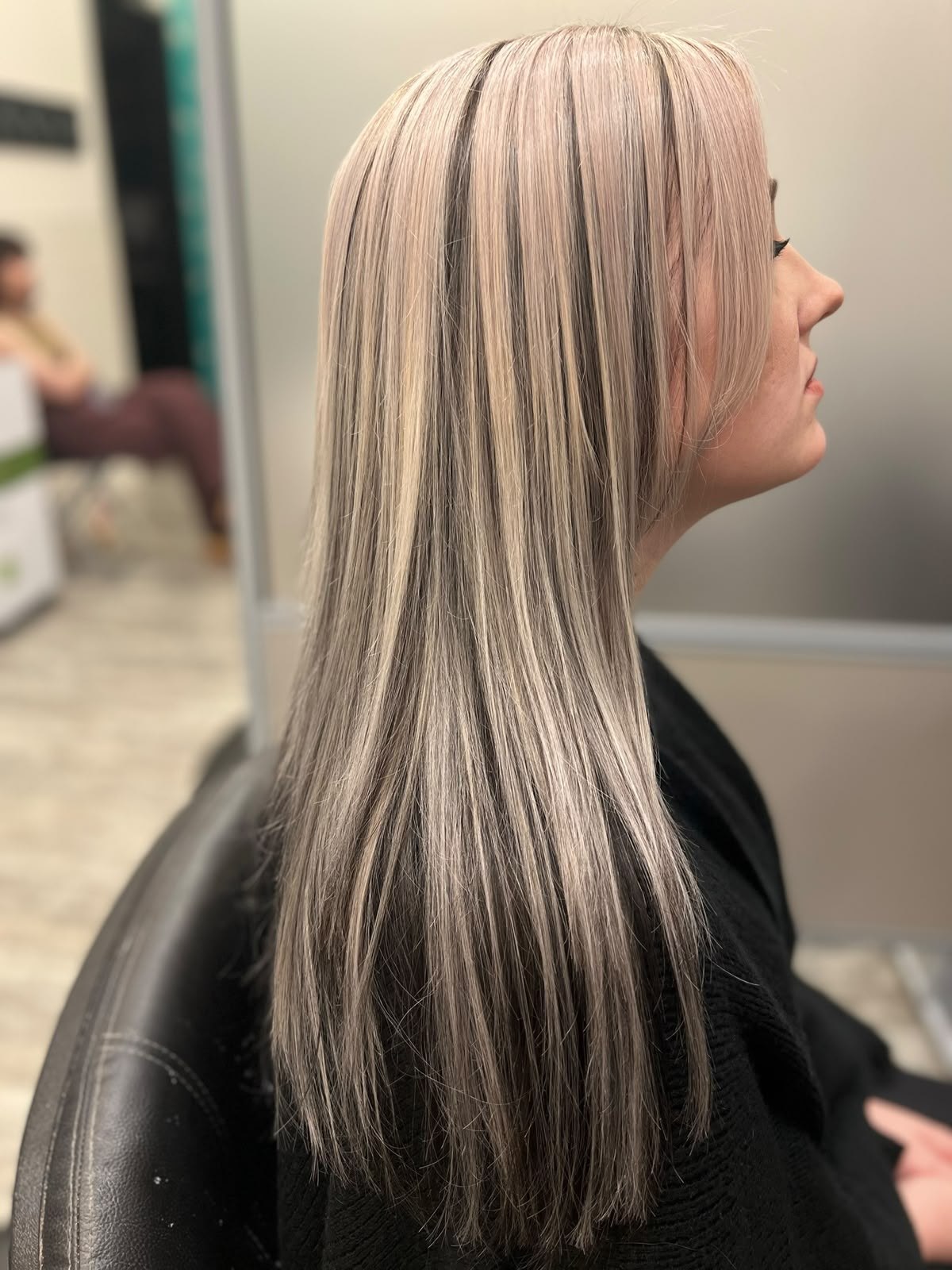 Cool blonde highlights by Kelly May at Shear Bliss