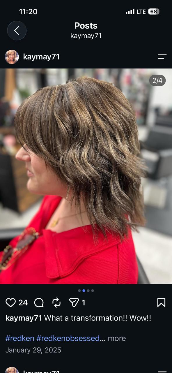 Dimensional brunette transformation, after — view 1