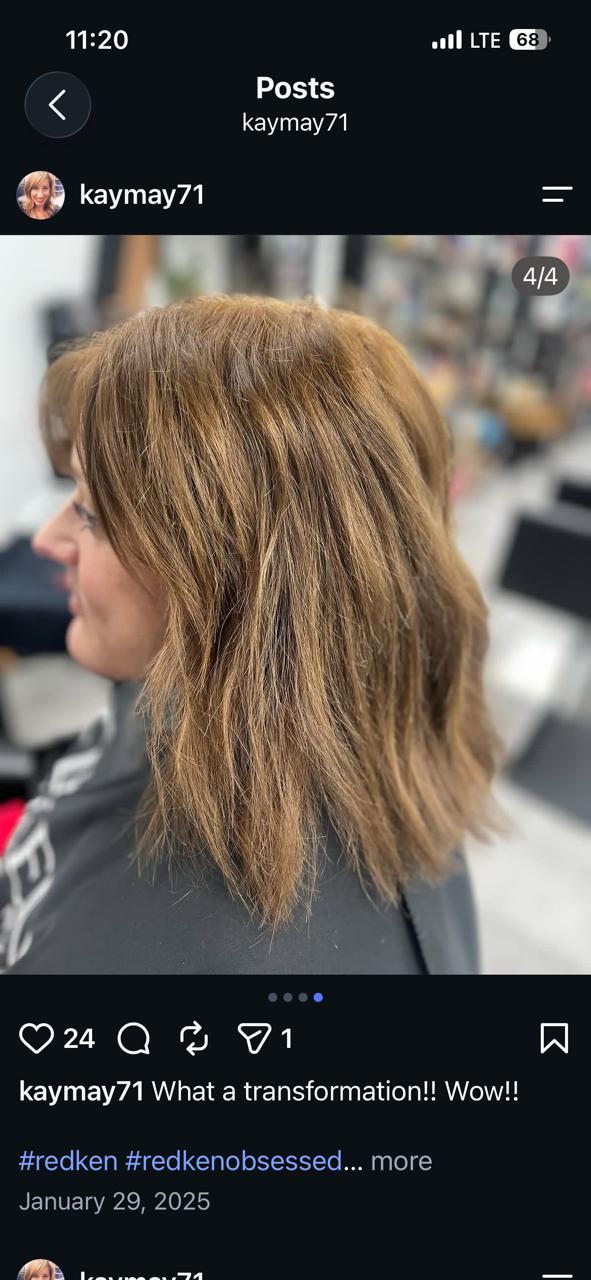 Dimensional brunette transformation, before — view 1