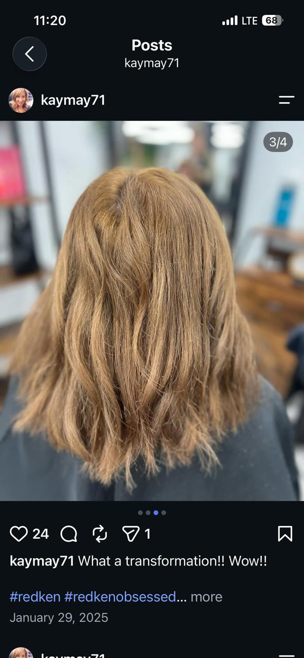 Dimensional brunette transformation, before — view 2