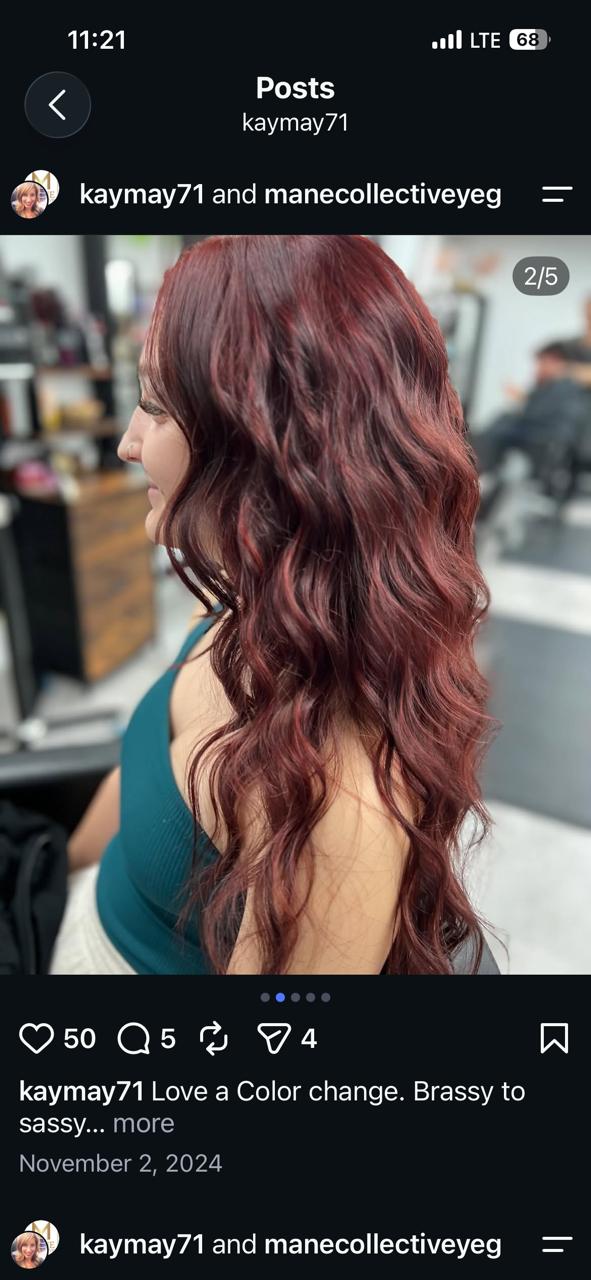 Rich red colour transformation, after — view 1