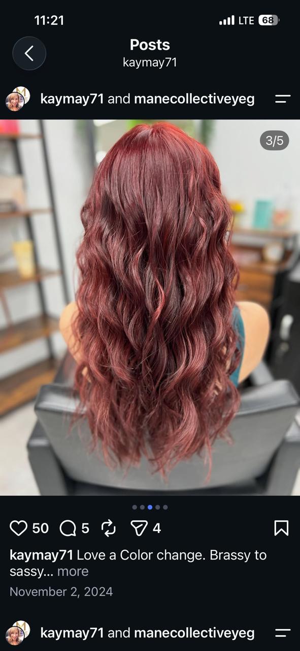 Rich red colour transformation, after — view 2